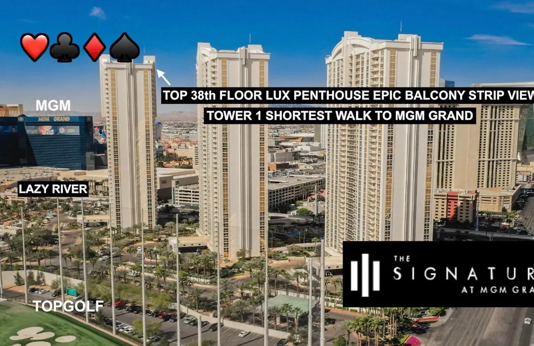Signature Mgm Top 38Th Floor Penthouse, Best Deluxe Balony Strip View Suite, No Resort Fee, Free Valet, Shortest Walk 2 Mgm-1