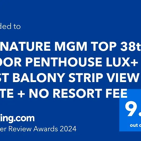 Signature Mgm Top 38Th Floor Penthouse, Best Deluxe Balony Strip View Suite, No Resort Fee, Free Valet, Shortest Walk 2 Mgm-2